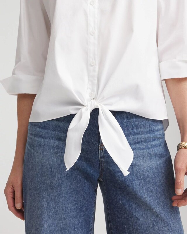 Poplin Tie-Front Top - image 4